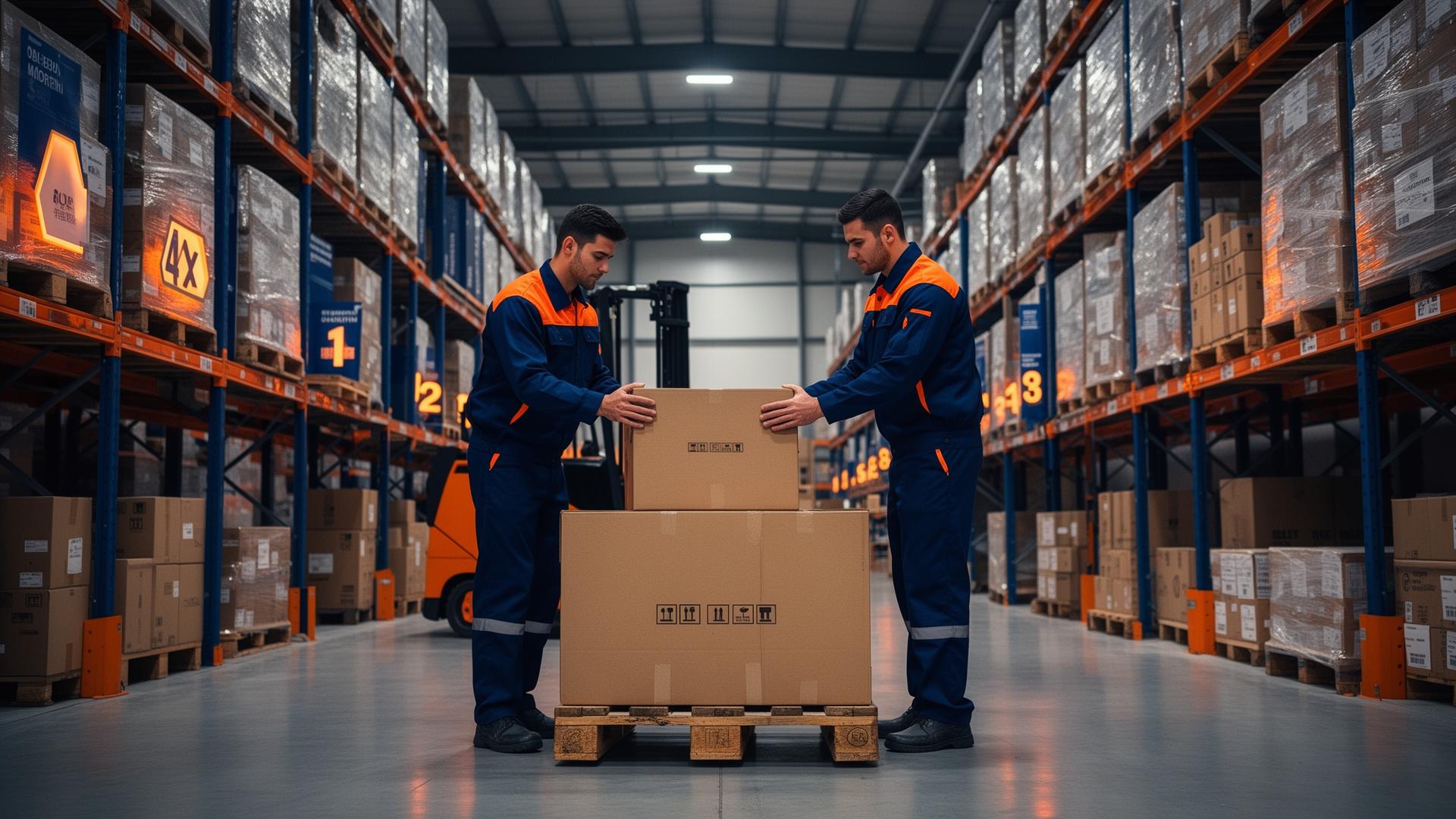 Bodega de Casa Cargo Express con equipo cargando cajas